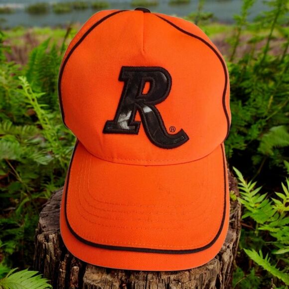 Remington R Mens Orange Hunting Cap Hat Camo Strap Back Adjustable Outdoor - Picture 1 of 6
